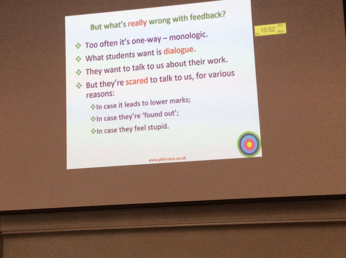 simontweddell's tweet photo. What's really wrong with feedback? #MPEC2017 Feedback should be timely, within 24 hours. https://t.co/ZZO7BxeAj7