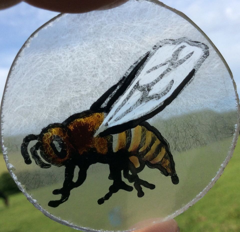 Fabstainedglass's tweet photo. As the 50 Bees Exhibition is about to start, here's one from last year ... #fiftybees #bees #50bees #Art #Somerton #Somerset @blackdoglydia https://t.co/5JLZx2QMX2
