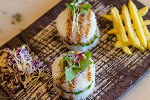 1Ab0ve's tweet photo. Imagine the best parts of a crispy roll combined with everything you love about a burger.  The Sushi Burger at 1Above is a must try! https://t.co/hhYGk2cUut