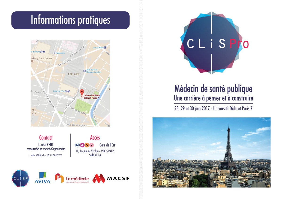 clispfr's tweet photo. #CliSPro2017 : Programme disponible !
Rendez-vous mercredi à #Paris !
@ISPOuest @IspParis #Formation #Publichealth #Congrès #30ans https://t.co/QAdLRi0FU8