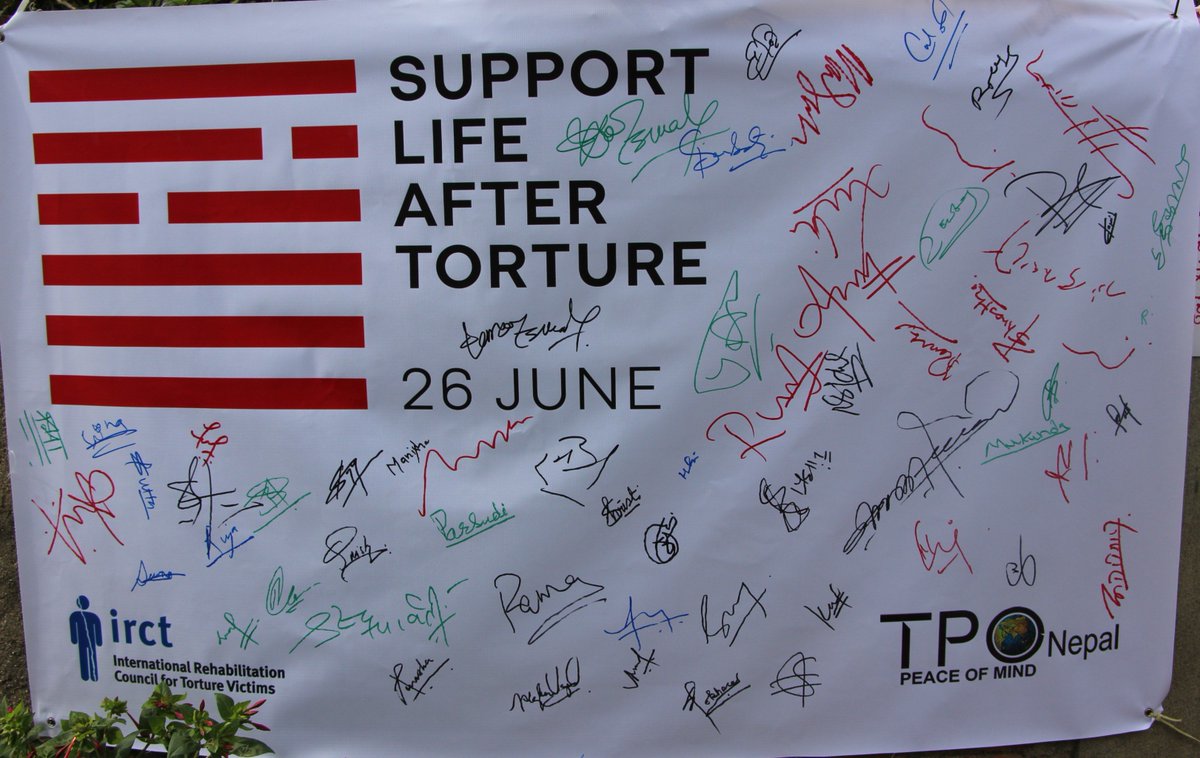 tpo_nepal's tweet photo. #SupportLifeAfterTorture
"United against all forms of #torture." @tpo_nepal @IRCT #Nepal https://t.co/5swPMD5bOJ