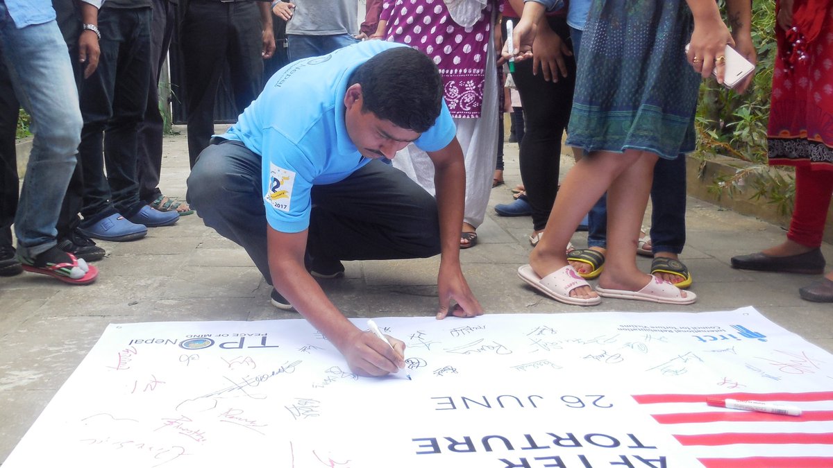 tpo_nepal's tweet photo. #SupportLifeAfterTorture
"United against all forms of #torture." @tpo_nepal @IRCT #Nepal https://t.co/5swPMD5bOJ
