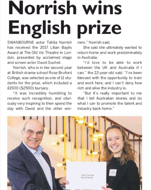 tahlianorrish's tweet photo. Huge thanks @WS_Weekly @tanyamacnaught ๐ #PerthRepresent https://t.co/a3KMM4w6YJ