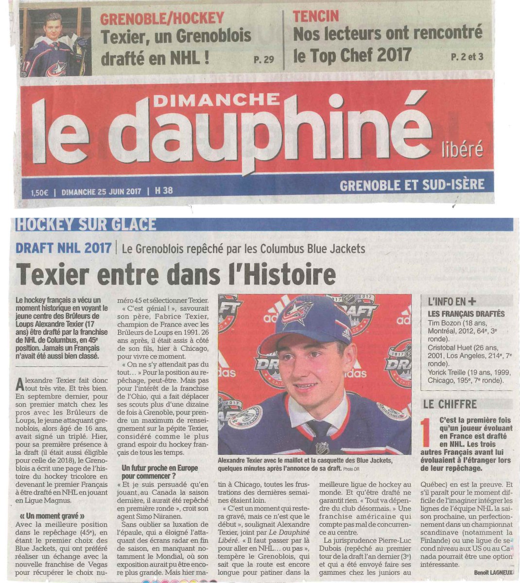 💪👏👏👏 Bravo tex' ! #NHLDRAFT2017 #BDLNATION