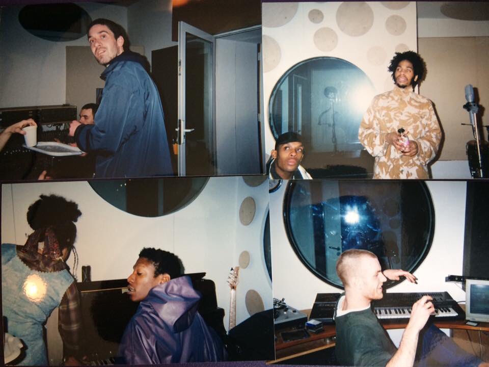 willashon's tweet photo. Loving these pics from '98 - me, Jamie Finch, Mad Flow, Juice Aleem, Misha-El, Roots Manuva and Part 2, recording "Uranium-235." Good times. https://t.co/JtILjKUYP2