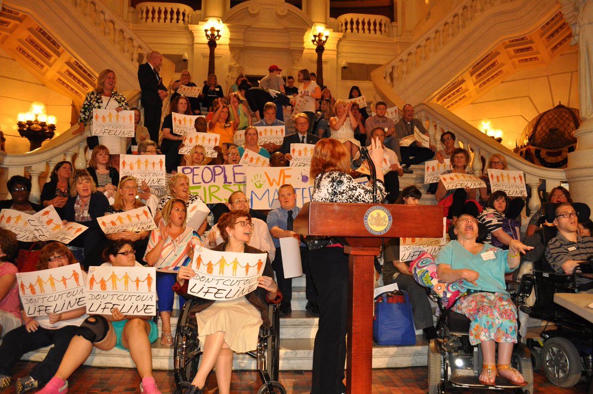 TheArcPA's tweet photo. Join us &amp; @SenatorHughes TODAY, 12:30 @ Harrisburg Cap. #Rally to voice concerns w #Medicaid cuts.
#SaveMedicaid #HandsOff #DisabilityRally https://t.co/7B805It5m9