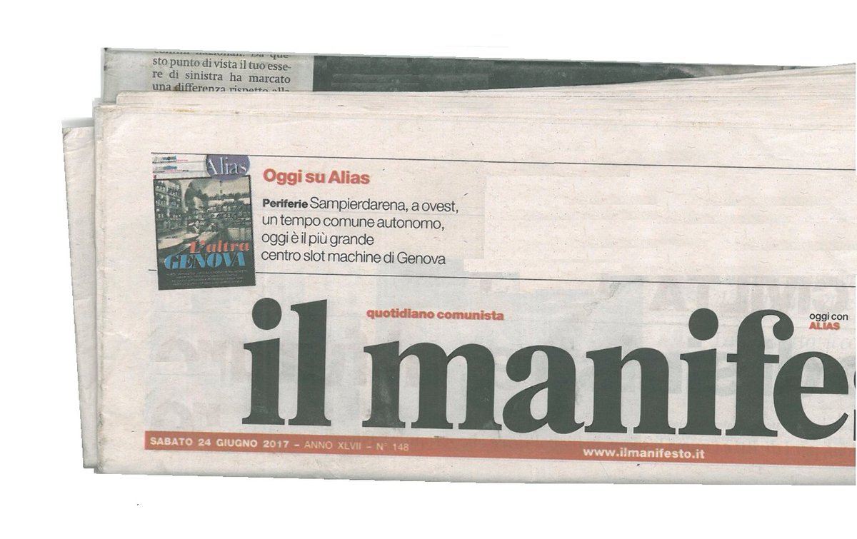 teatrodigenova's tweet photo. Le #periferie. @ilmanifesto racconta #Sampierdarena dal 1798. Articolo Alias 24/06/17 #teatro #cinema #musica #industria #sviluppo #genova https://t.co/7fJXKpji5d