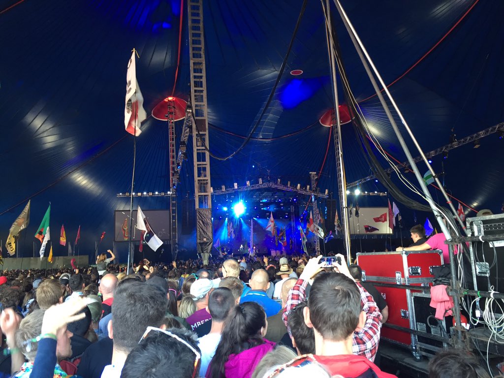 The Killers kicking some serious ass at the John Peel stage #Glastonbury