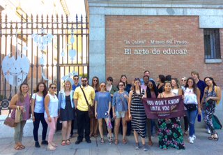 At the Prado Museum in Madrid, which has the paintings of famous artists like Velasquez, El Greco, and Goya #SJMCBarcelonaMadrid 🇪🇸