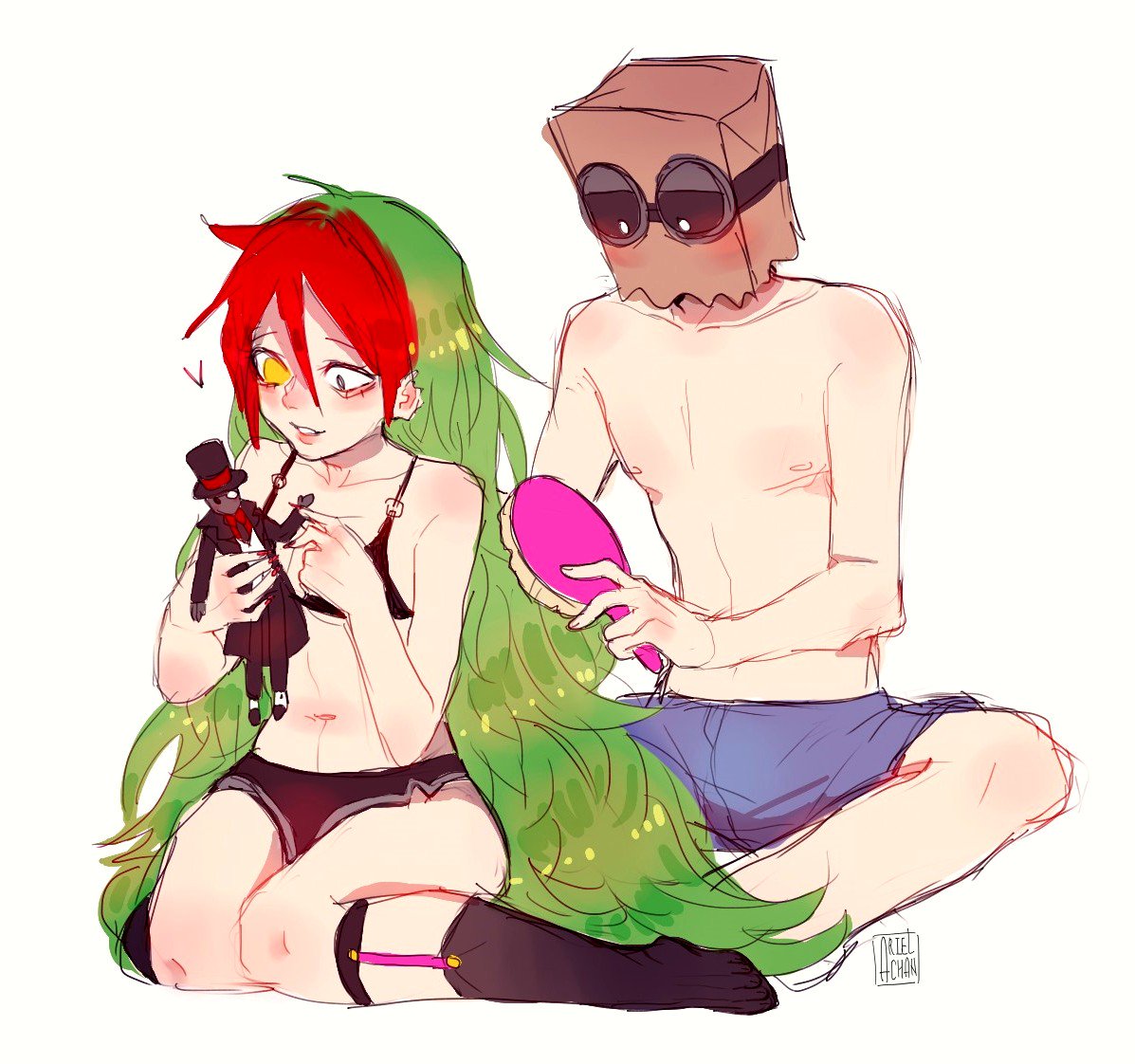 MichChongfanart's tweet image. 【#villainous】
#Blackhat 中毒^q^
發個塗鴉///真的粉喜歡風鏡大大把 #Demencia 和 #Flug 畫成閨蜜的設定😍👌
#art #cartoonnetwork #whitehat
