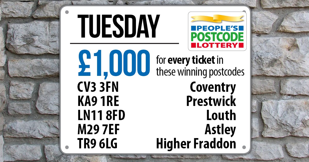 PostcodeLottery's tweet photo. The #DailyPrize #WINPIN 📍 for Tuesday lands in #Coventry, #Prestwick, #Louth, #Astley &amp; #HigherFraddon! https://t.co/0jnkVez2Eh https://t.co/Cgtl2IaH2g