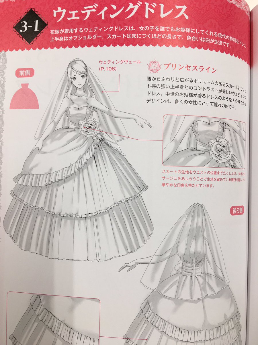 Nkgr 在 Twitter 上 発売中の お姫様のドレスを描こう ヨーロッパ系のドレスをはじめ ウェディングドレスなどの現代ドレス ポーズのつけ方 襟や袖の詳細なデザインなど ドレスを描くのに役立つ資料を152ページオール水溜鳥さんの描き下ろしでまとめています