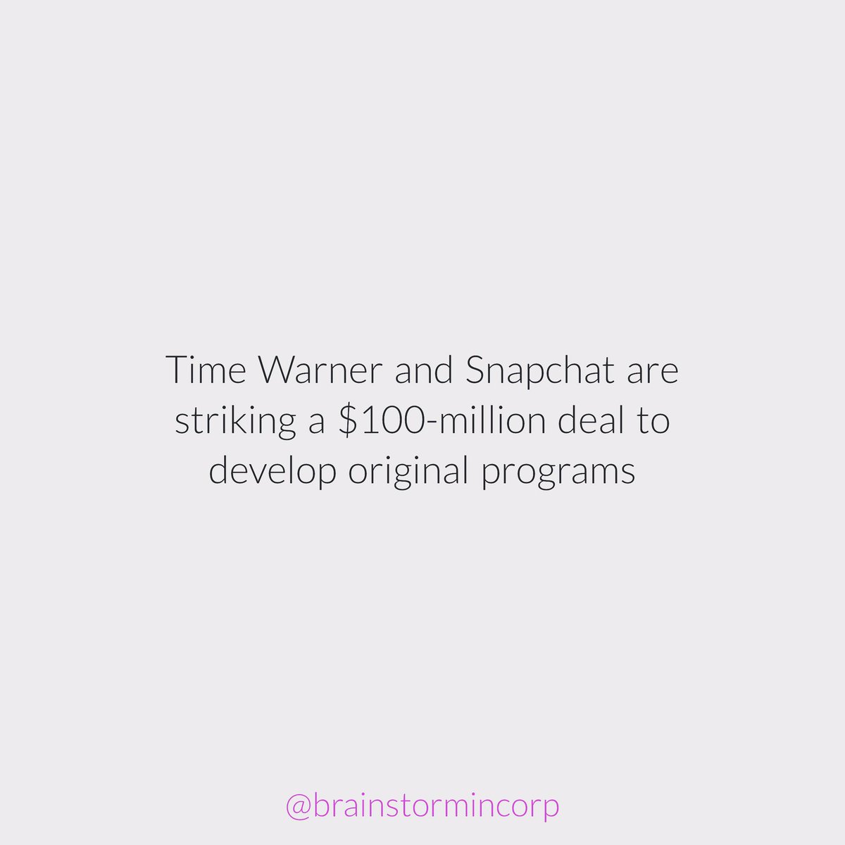 Time Warner &amp; <a href="/Snapchat/">Snapchat</a> are striking a $100-million deal to develop original programs

#entrepreneur #Disney #snapmap #Documentary #business