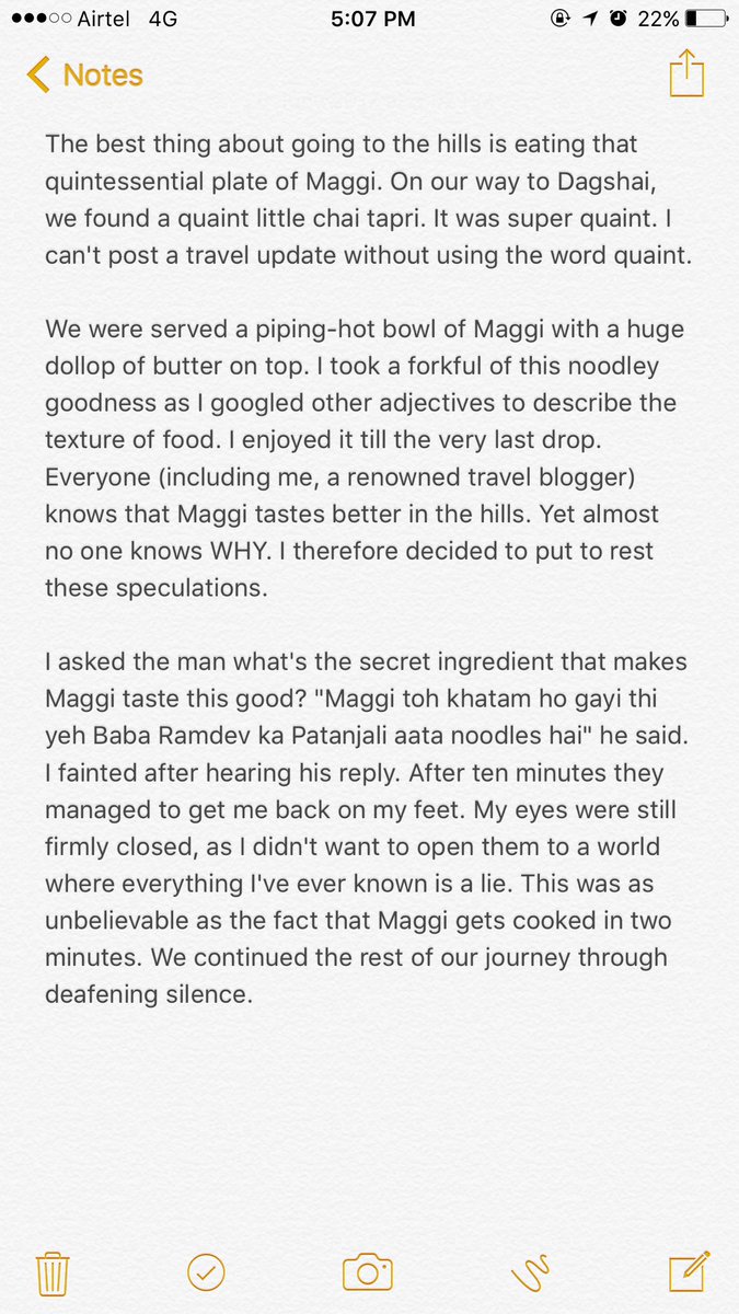Travel Blogger (who's also a food blogger) reveals why Maggi tastes better in the hills