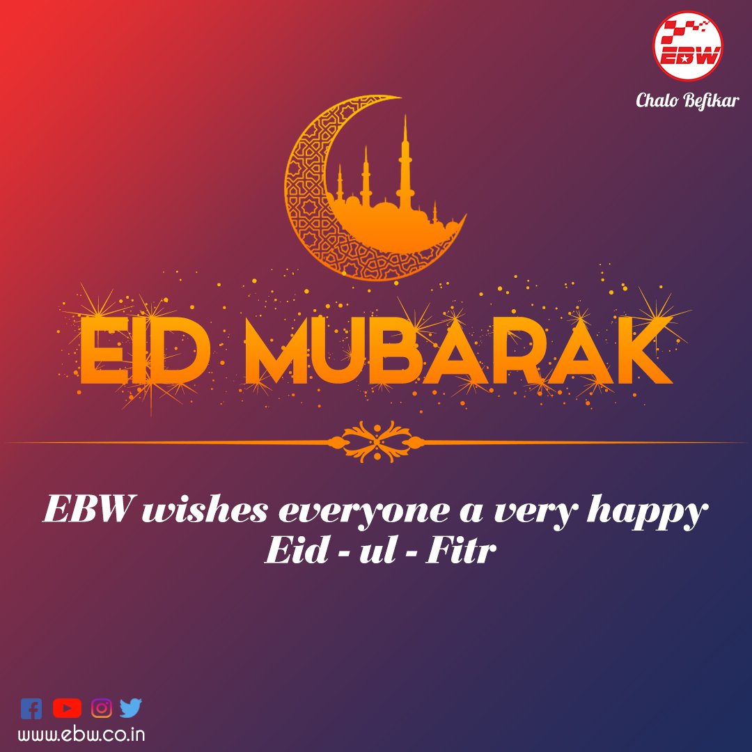 EBW_India's tweet photo. Eid-ul-Fitr Mubarak from @EBW_India 
#EidMubarak #EidulFitr 
#EBW #StopFixGo #ChaloBefikar https://t.co/j2scHbGcDy