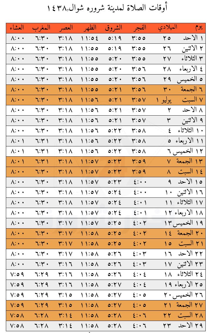 جمعية الدعوة بشرورة Sur Twitter مع إطلالة عام ١٤٤٠ هجري نهديكم مواقيت الصلاة في محافظة شرورة لشهر محرم نرجو لكم عاما مليئا بالإنجازات والتقرب إلى الله
