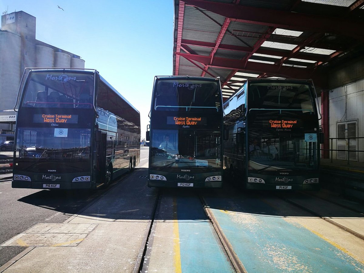 MortonsTravel04's tweet photo. 3 of our 100 seaters waiting for ship to shore transfers. https://t.co/pHzKqWegA4