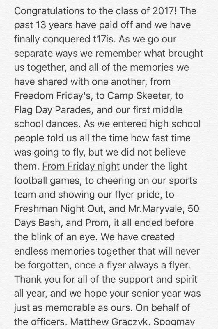 mvaleclassof17's tweet photo. Today has finally arrived Class of 2017 it has been a pleasure to be a part of such a wonderful class. Today we close the door to our past 🎓 https://t.co/EI0L2NgBAo