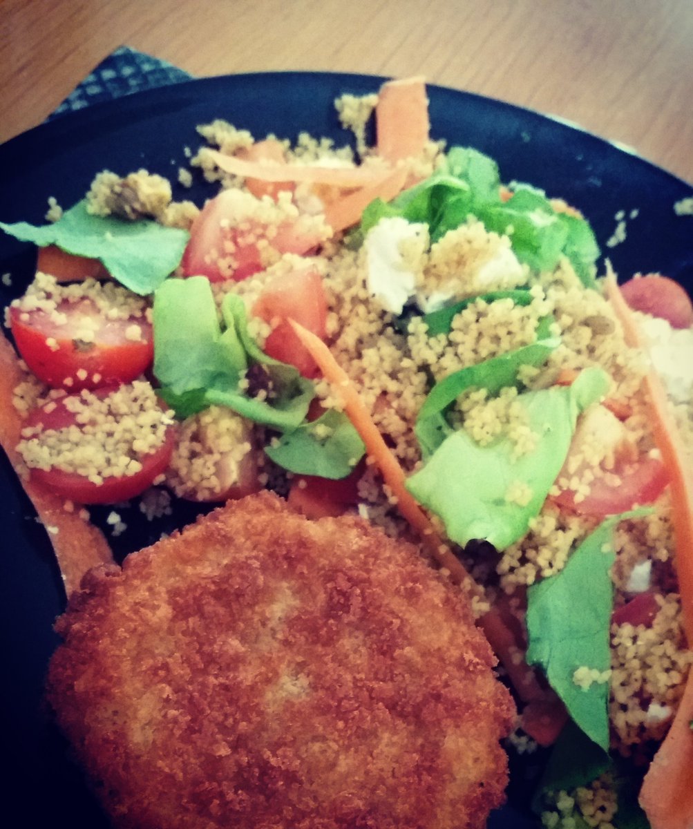 MarrianneF's tweet photo. Tonight's tea #challengehull #week26 #healthyselfie #hull2017 couscous, feta and carrot salad and haddock fishcakes #yummy https://t.co/ASPPnU7Wld