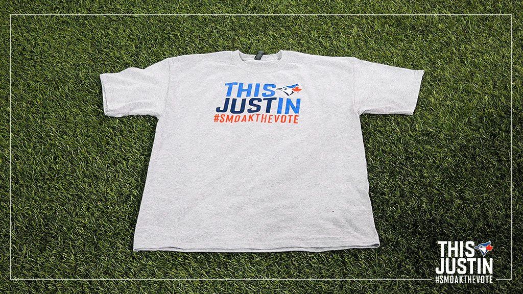 BlueJays's tweet photo. Let’s get him to 1st!

To win a #SmoakTheVote 👕:

1. RT
2. Vote 5x: https://t.co/r4tQ4NSH6y
3. Reply w/ maxed-out screenshot of your ballot https://t.co/HDuRcR63Yx