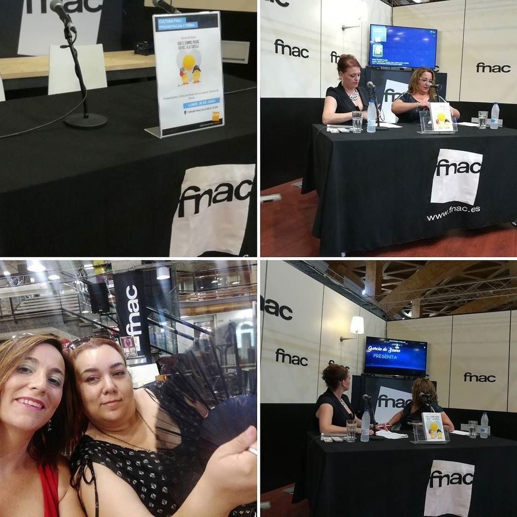 PICARONIA's tweet photo. De presentación en #FnacAlicante con #GarciaDeSaura. Nos hemos encontrado a Emi de #ERDark. https://t.co/ubHwy53z1x