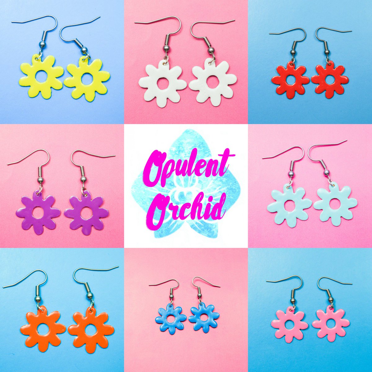 Perfect for summer! Get your bright flower earrings now... ow.ly/l9aq30cTVjv #etsyuk #handmade #OnlineCraft