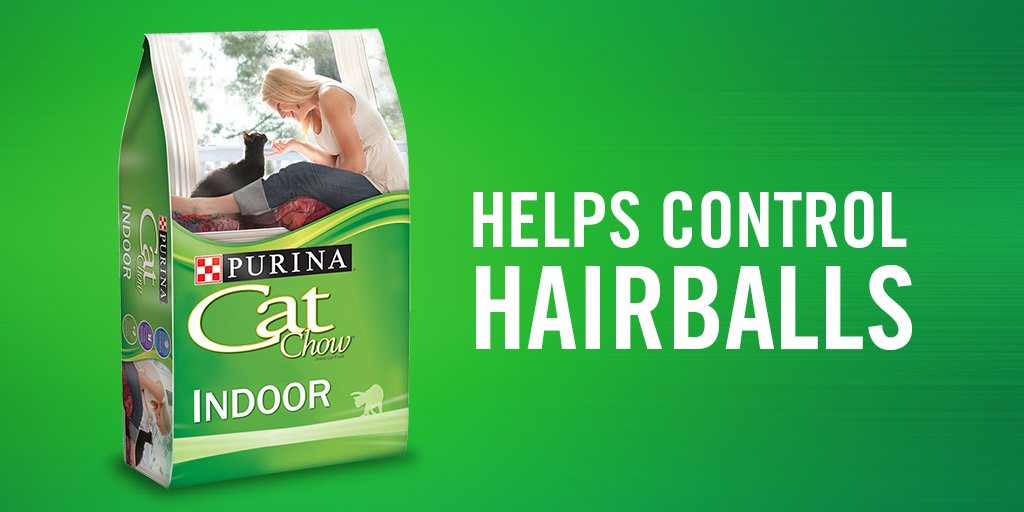 Help tame your cat’s hairballs with extra fiber in Purina Cat Chow Indoor. puri.na/2u9vmaK