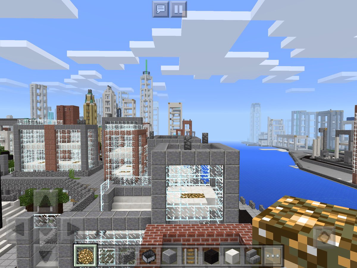 NYC_Minecraft's tweet photo. #MCPE #NYC #views #skylines #minecraft #MinecraftPE https://t.co/AbeMKXGbZz