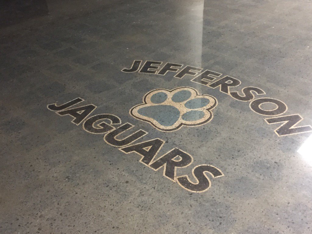 New cafeteria floor with emblem looks great