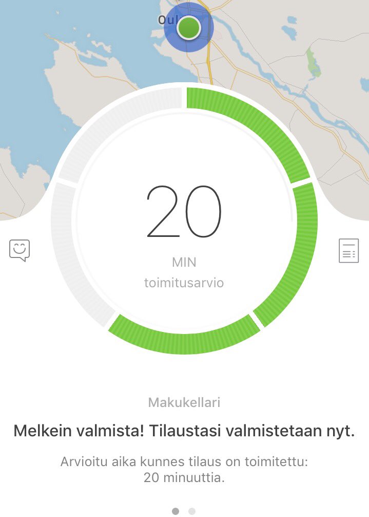 KokitjaPotit's tweet photo. Testissä ekaa kertaa keväällä Ouluun rantautunut @woltapp👌🏼 Nälkä! https://t.co/finE2Occ2x