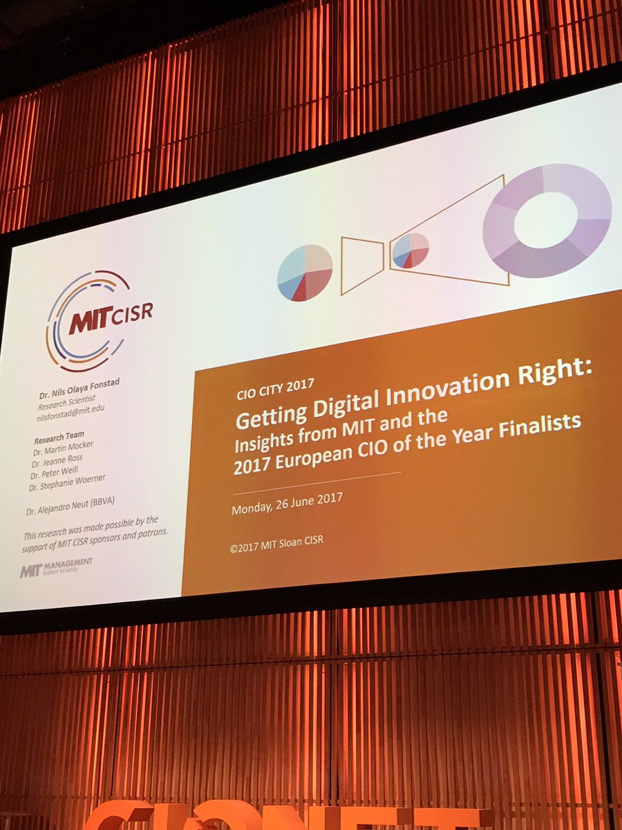 C1309T's tweet photo. Nils Fonstad to talk about insights from MIT on 'Getting Digital Innovation Right'. #CIOCITY2017 https://t.co/cWKg87xWrZ