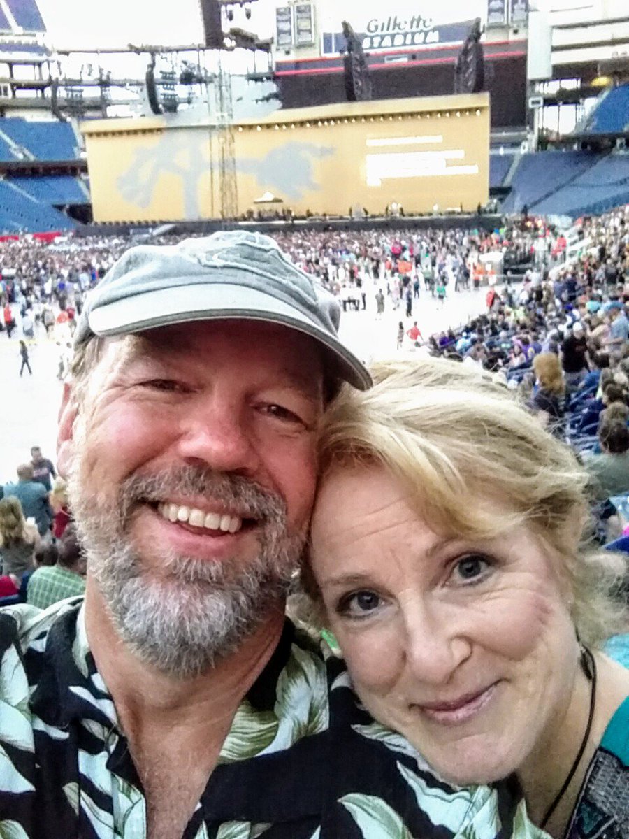 MarkDFink's tweet image. My wife and I waiting for #U2 to take the stage last night. An amazing show on so many levels! @U2 thanks for a wonderful evening!