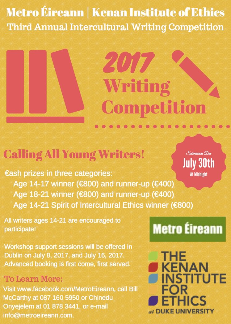 Metro__Eireann's tweet image. Calling all writers! Metro Éireann, with @KenanEthics, invites young writers in Ireland to submit to its intercultural #writingcompetition