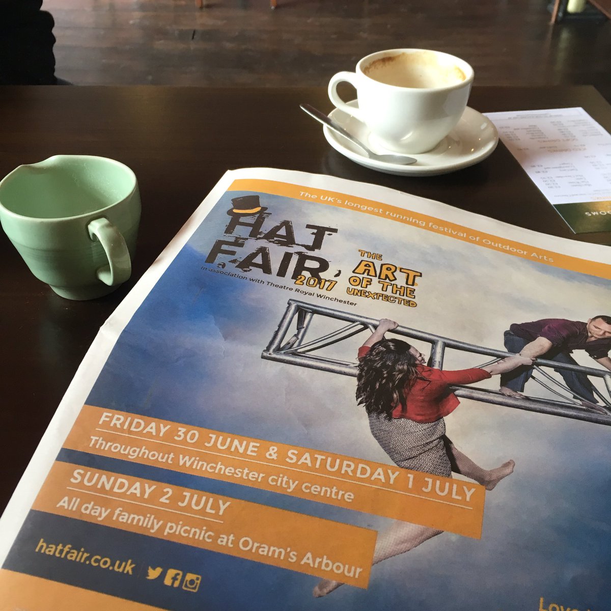 Coffee and <a href="/HatFair/">Hat Fair</a> talk with <a href="/AdriennePhotos/">Adrienne Photography</a> So much to capture. 4 days to go! #hatfair2017 hatfair.co.uk/whats-on/