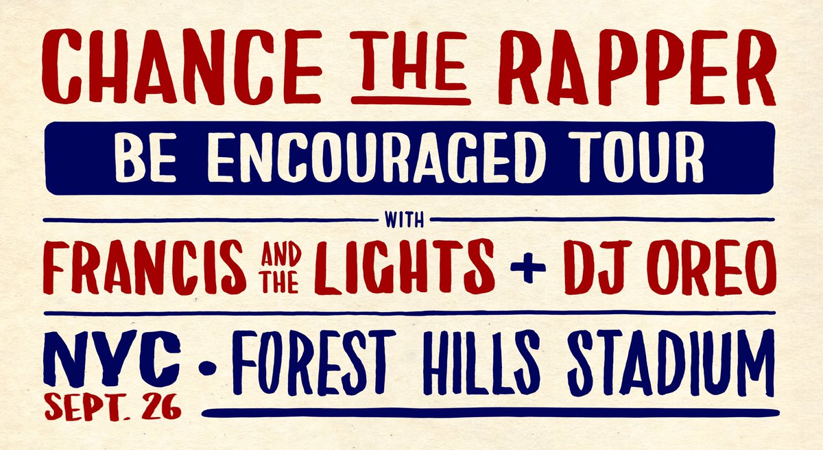 chancetherapper's tweet photo. NYC. Tix at 5pm on https://t.co/m5rYnxicio https://t.co/6npCzwEC0I
