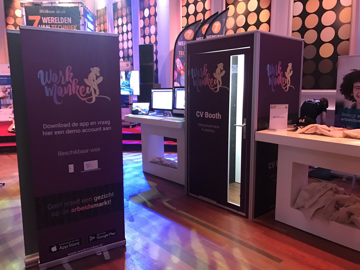 WorkMonkeyApp's tweet photo. Trots onze applicatie en CV Booth showen op #techniekpact #beurs #Voorbij2020 #jaarconferentie https://t.co/aWdkpV9JZV