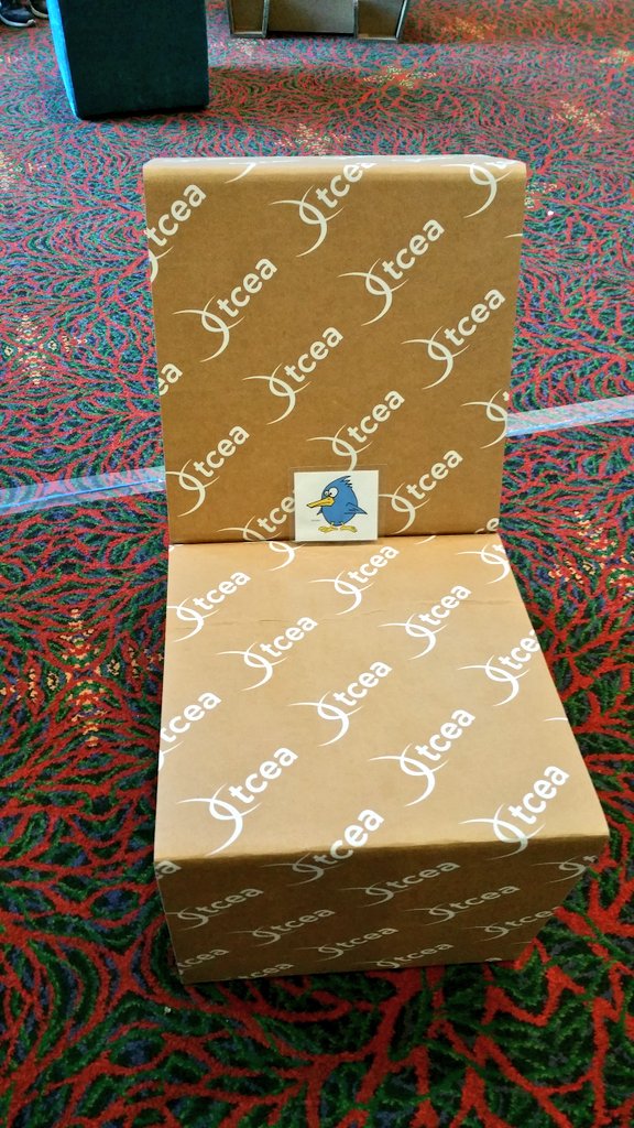 SmileyDudeEDU's tweet image. Wow! Who knew cardboard was this  comfortable!  Chillin&apos; with @bmossholder.Living the life! #edtechlearning #isteadventures @StewartStarsEDU