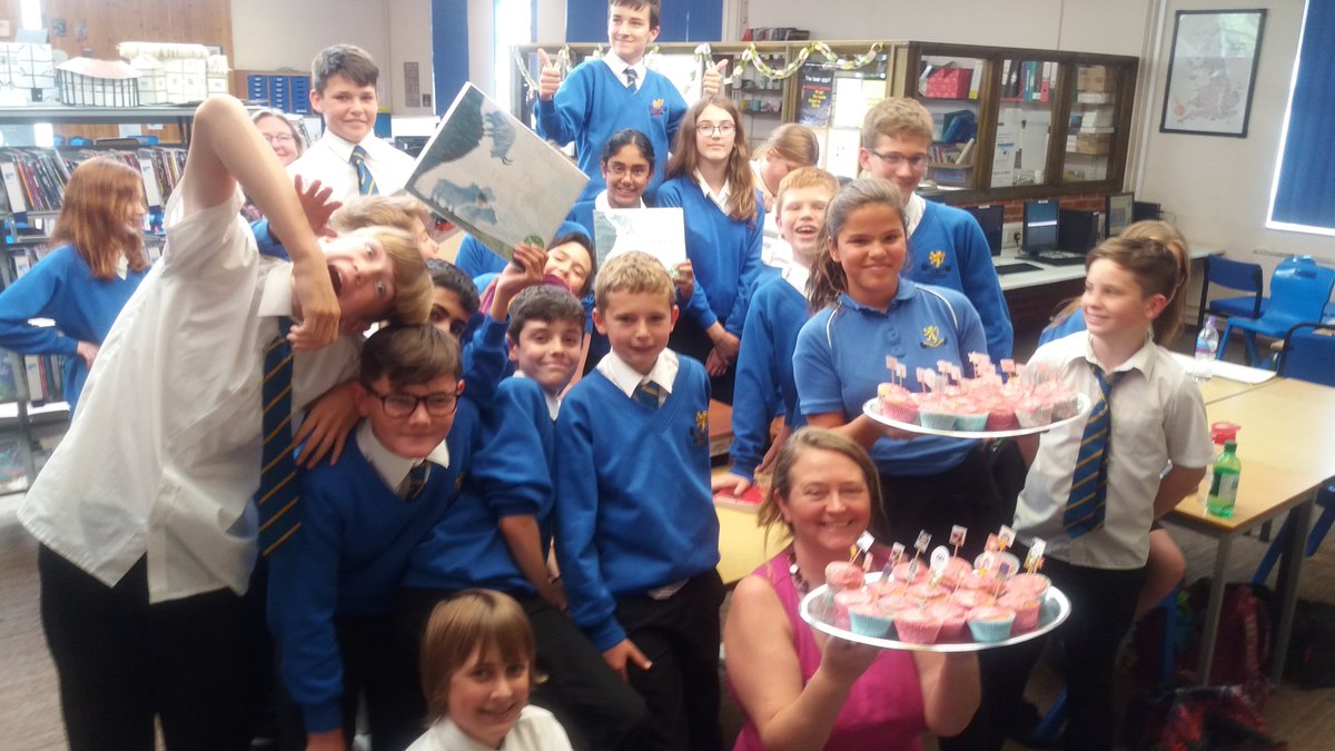 PiggottLibrary's tweet image. Belated Greenaway party today for Year 7 class. Ben and Georgia particularly enjoyed the home-made cakes.
