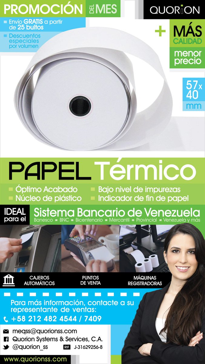 quorion_ss's tweet photo. Cuida tus equipos con el mejor papel. Telf: 0212 482.4544 / 0212 482.7409
#papeltermico
#papelquimico
#papelbond
#formacontinua https://t.co/uwMFQysp5K