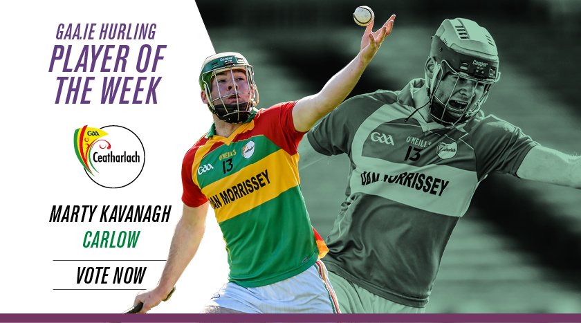 RT to cast your vote for <a href="/Carlow_GAA/">Carlow GAA</a> &amp; <a href="/StMullinsGaa/">St Mullins GAA</a>'s Marty Kavanagh to the latest GAA.ie Hurling Player of the Week! #GAA