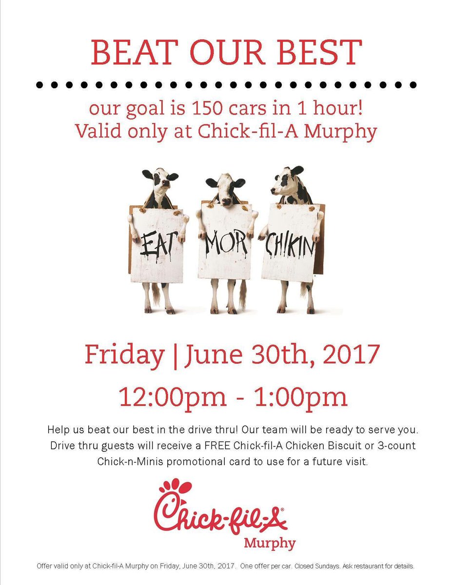 CFAMurphy's tweet photo. Come out again this Friday and each car will receive another promotional card for a breakfast entree! https://t.co/GoUYQSlpgn