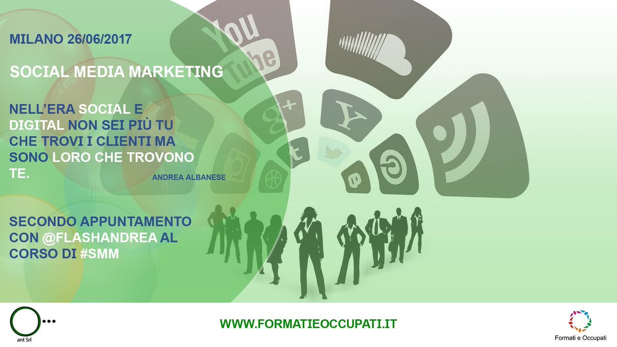 FormatiOccupati's tweet photo. "Nell'era social e digital non sei tu che trovi i clienti ma sono loro che trovano te"
cit. #AndreaAlbanese @FlashAndrea #formatieoccupati https://t.co/OuNk364zIW
