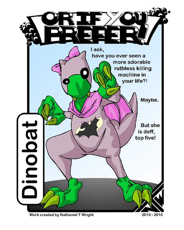 OrIfYouPrefer's tweet photo. #dinobat #adorable #killingMachine #top5 #oiyp #comic #chatacter #oftheday #superhero #pink #batman https://t.co/ILHRmWUBPj