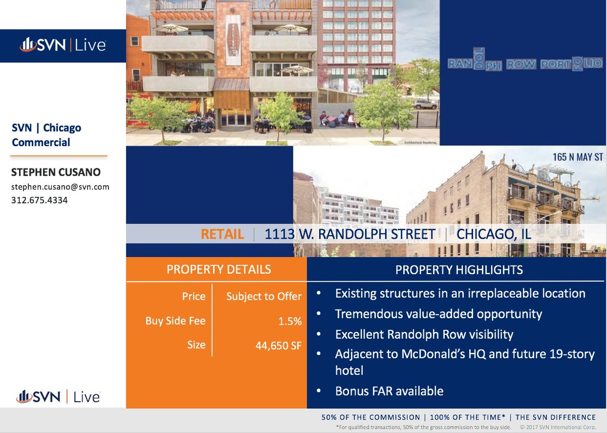 SVNic's tweet photo. #SVNRetail property in #Chicago #RandolphRow 44,650K SF SVN Chicago Commercial #SVNLive #SVN #CRE https://t.co/jWmhblzFRV https://t.co/HnLR1C2tqi