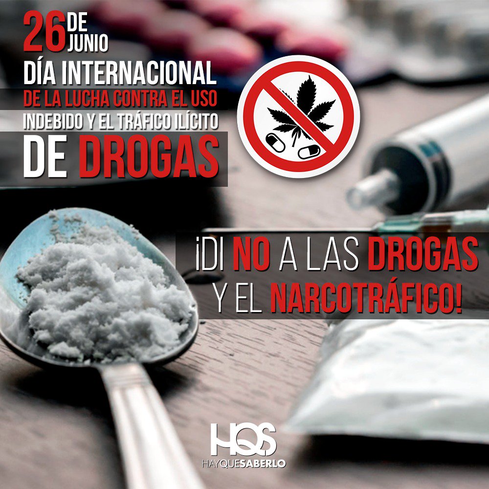 HayQueSaberlo's tweet image. Cada 26 de junio se celebra el Día Internacional de la Lucha contra el Uso Indebido y el Tráfico Ilícito de Drogas. bit.ly/2s9mRzW