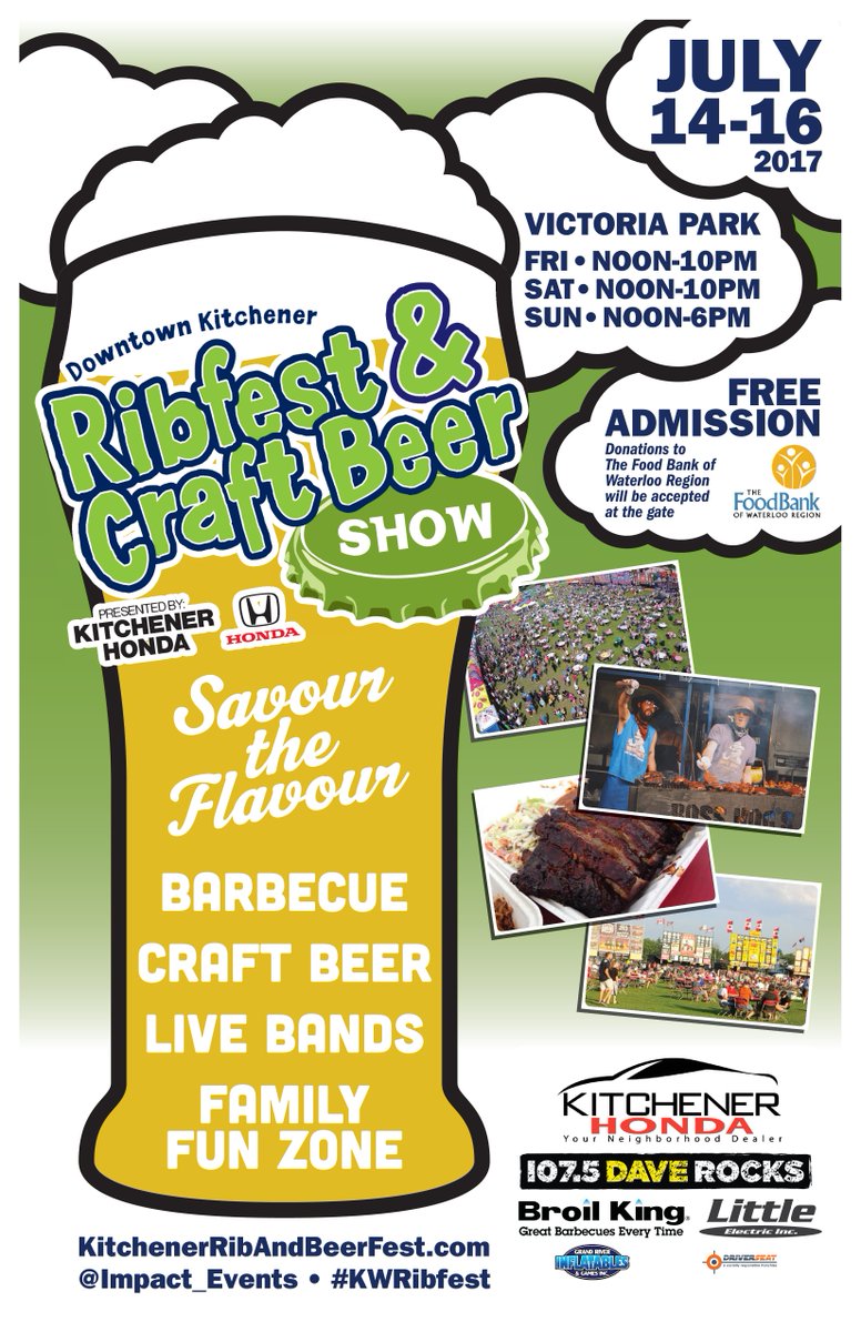 Can you believe it's the 14th anniversary of #KWRibfest? Bring your friends and savour the flavour July 14 - 16th! ➡ bit.ly/KWRibfest