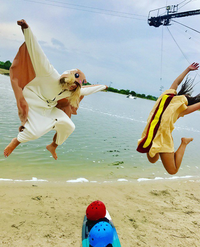 TexasSkiRanch's tweet photo. We're dancing our buns off and going nuts for TSR!!! #justsquirrelthings #hotdog #punny #TSR #texasskiranch #wakeboarding https://t.co/LP4N26GPfW