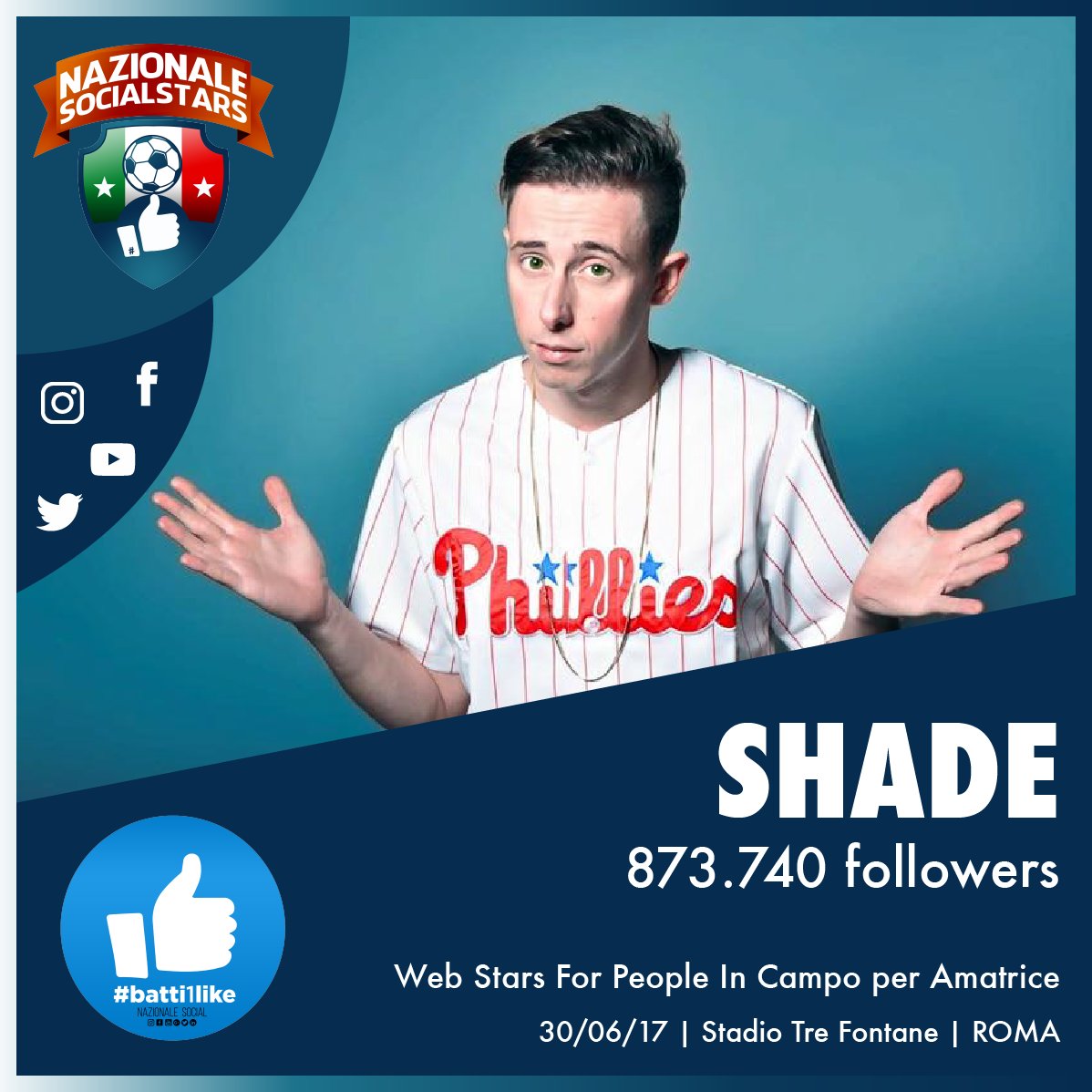 NazionaleSocial's tweet photo. Farà ballare tutta la #nazionalesocial a ritmo di rap. 🎶
Pronto a vederlo in azione?
Acquista il biglietto su: https://t.co/Tg2TThmTPc https://t.co/cemvksoe66
