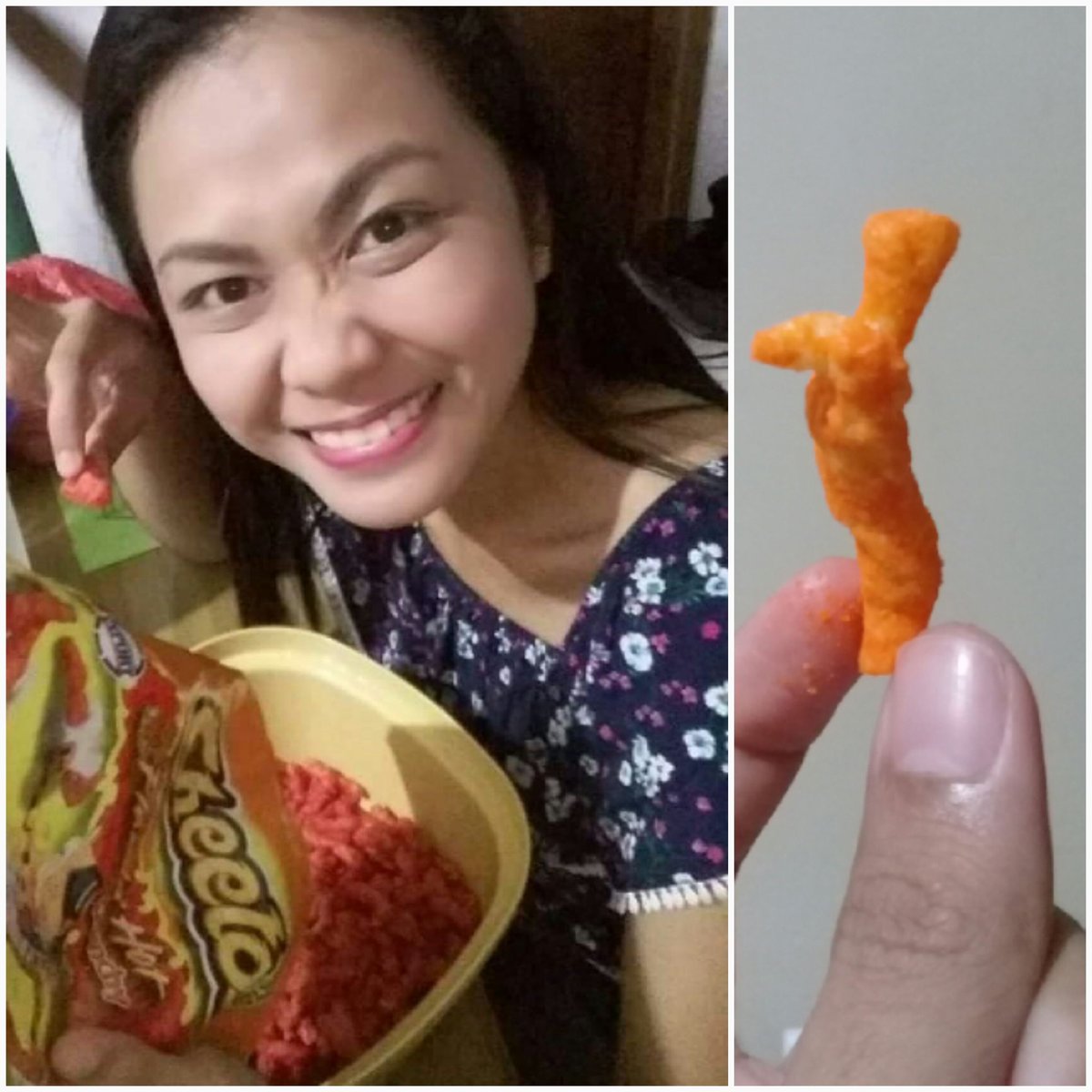 Rishelle_RN's tweet image. As endorsed by my favorite @lizasoberano &amp;amp; @itsenriquegil .. 
Ito na talaga ang naging habit kong kainin pag snack time 🖒😁
#CheetosLookalike
