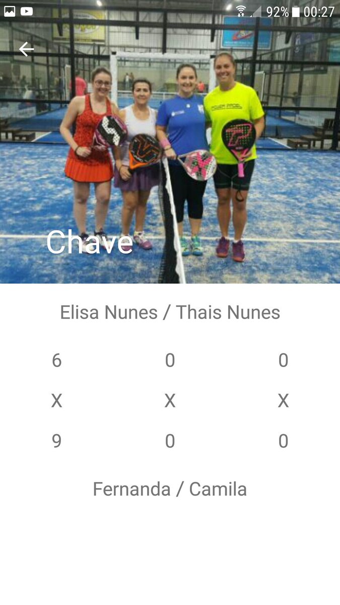 PadelPlacar's tweet photo. Torneio Smash padel em Camaquã - Brasil registrado com o PadelLog. https://t.co/ZQ4CQB3wV0